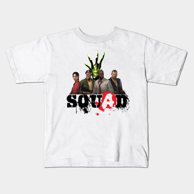 Left 4 Dead Squad (black) Kids T-Shirt by red-leaf